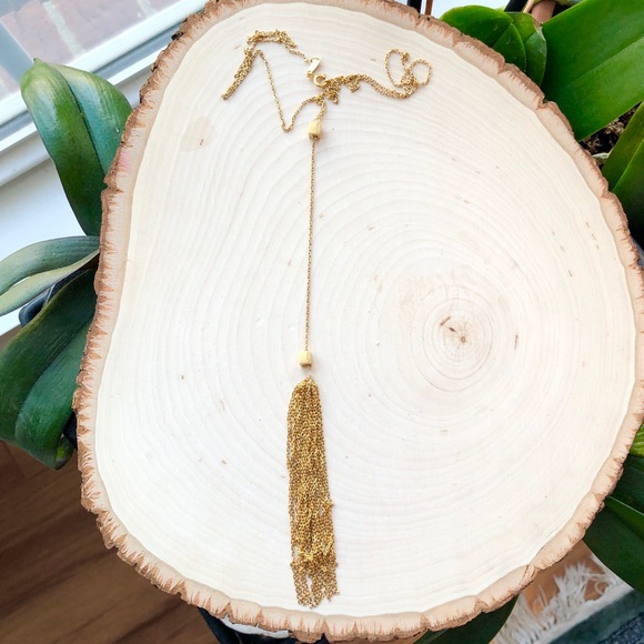 NEW Anthropologie 18k Gold Satya Cubed Lariat Necklace - Picture 5 of 11